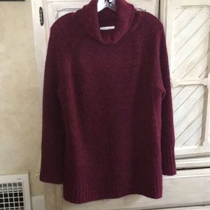 Evereve RD Style Oversized Turtleneck Sweater Burgundy Mix Size XS